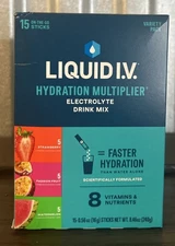Liquid IV Hydration Variety Pack 15 Count  Passion Fruit, Strawberry, Watermelon