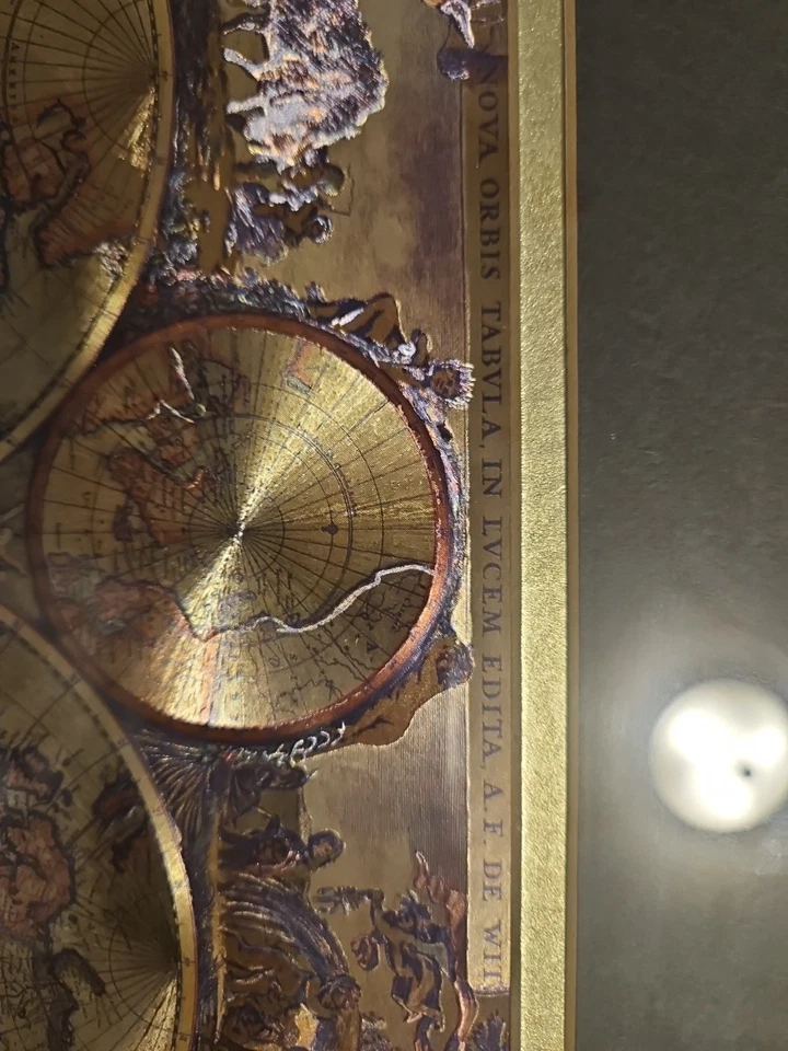Nova Orbis Tabvla in Lvcem Edita A F De Wit Gold Foiled World Map - Image 3 of 4