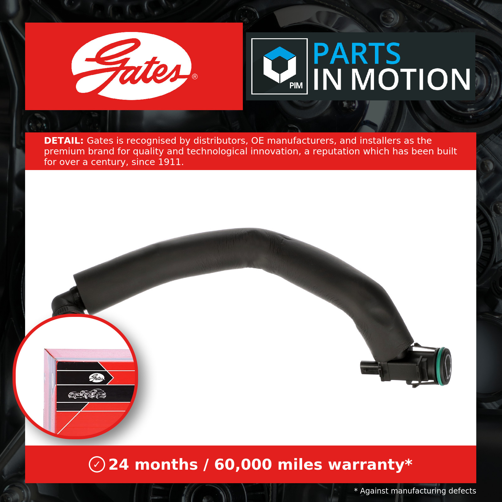 Crank Case Breather Pipe Hose fits BMW 330 2.0 2015 on Gates 11157623745 Quality - Image 11