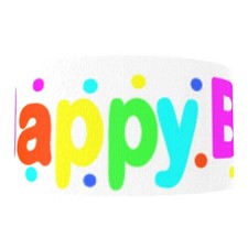 Happy Birthday 1 Yard Printed Grosgrain Ribbon 1 1/2 inch wide