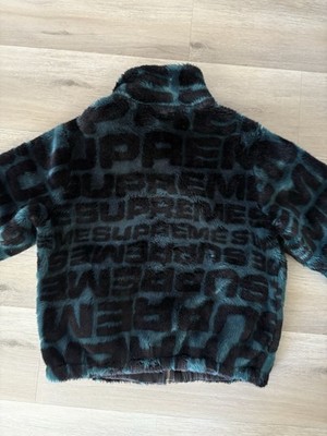 Supreme Faux Fur Repeater Bomber Jacket SS18 Size Large Teal