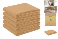 Tischdecke 5 Stk. Rund Beige Ø 160 Cm Polyester Uni-Optik