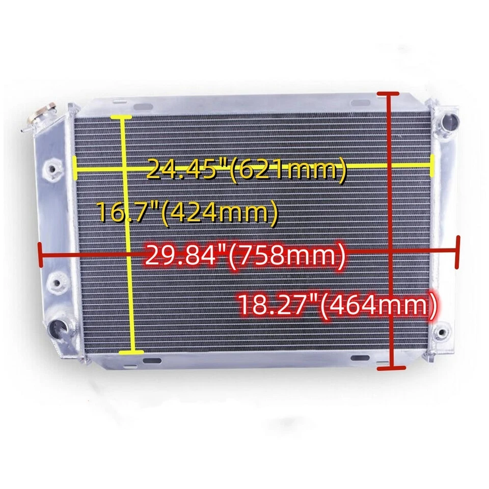 3 Row All Aluminum Radiator For 1979-1993 Ford Mustang GT/LX V6/V8 AT/MT - Image 2 of 4