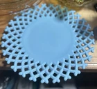 New ListingVintage blue milk glass lattice/ basketweave plate 10”