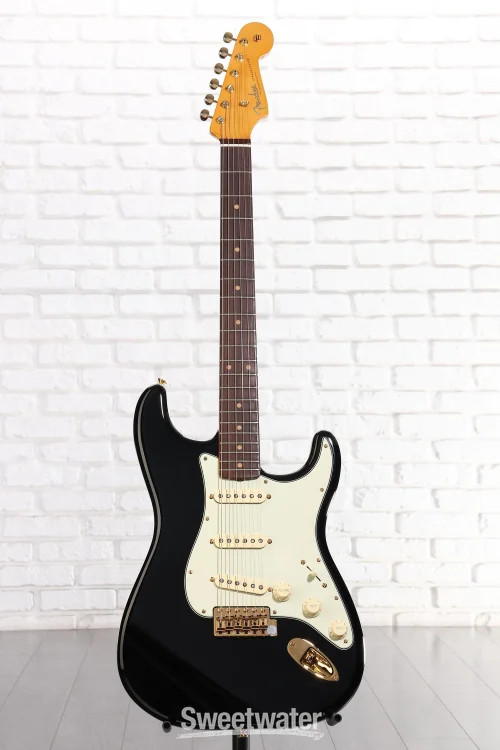 Fender American Vintage II 1961 Stratocaster Electric Guitar - Black with Gold