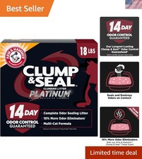 Multi-Cat Clumping Litter - Rock-Hard Clumps  14-Day Odor Control, 18 Lbs