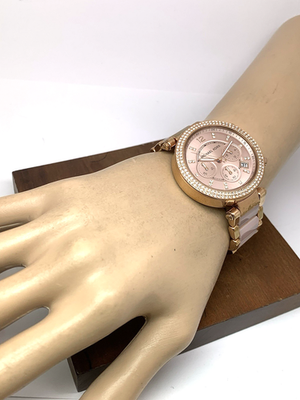 Michael Kors Womens Watch MK5896 Quartz Chronograph 39mm Rose Gold