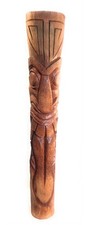 Maori Warrior Tiki 7 Foot - Natural Finish - Hand Carved lbj30013200