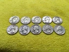 Washington Quarters 25c 90% Silver Coin 1 Lot of 10 various years  Lot B