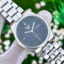 Vintage Seiko 5 Automatic "Explorer" Black Patterned Japan Men's Watch 6319-6010