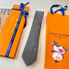 Louis Vuitton Classic Men's Silk Tie Multicolor Monogram Checkerboard Pattern
