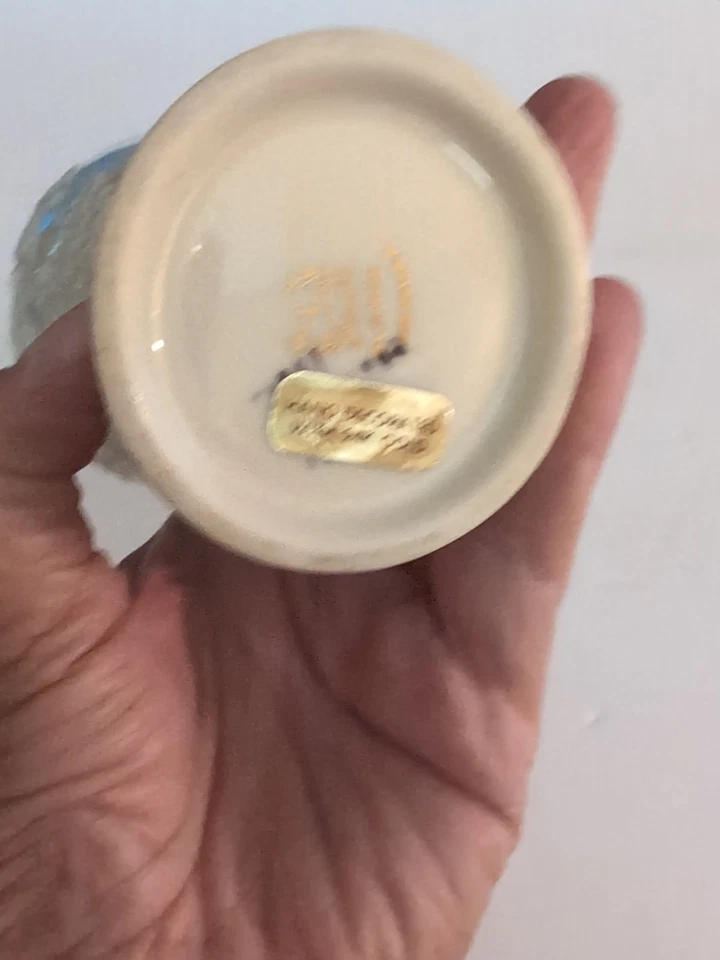 Lenox Vase Ming Blossom Beige Porzellan Dekor 24K Goldrand 7" USA - Bild 3 von 4