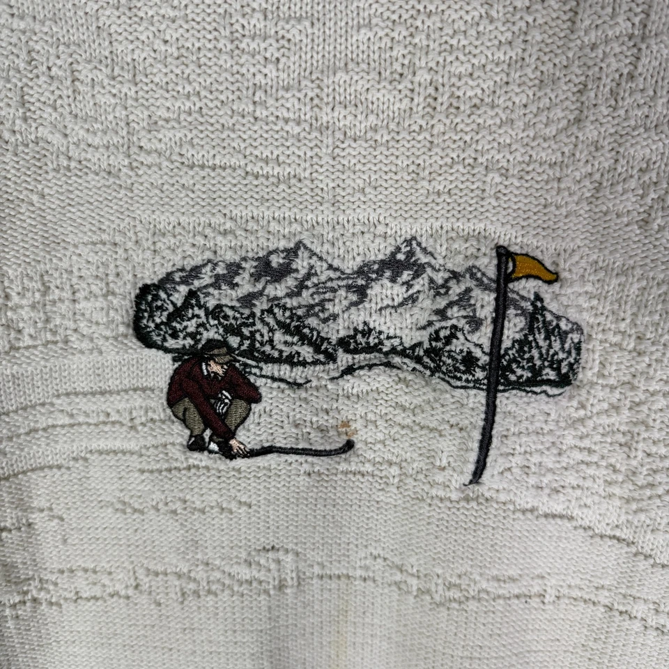 Suéter tejido algodón golf vintage años 90 para hombre XL eslabones de ciprés verde Foto 2 de 4