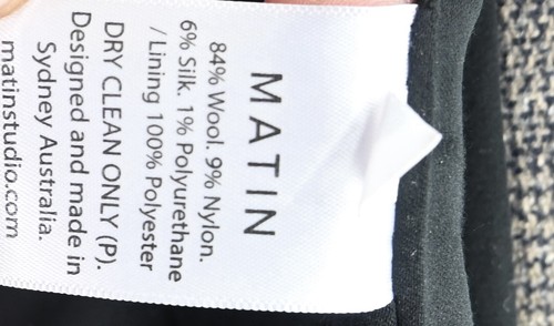 Matin wool blend double breasted check blazer in grey size UK8 - Picture 15 of 15