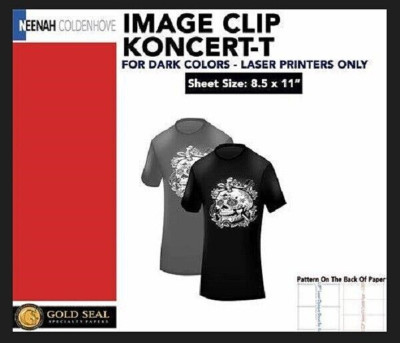 LASER Printer HEAT TRANSFER PAPER DARK FABRIC ''IMAGE CLIP KONCERT-T's'' USA 25