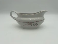 Everyday Gibson Christmas Red & Green Ribbon With Gold Trim Gravy Boat Pitcher