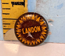 1936 Kansas Govenor Al Landon Sunflower Pinback Button Green Duck CHicago