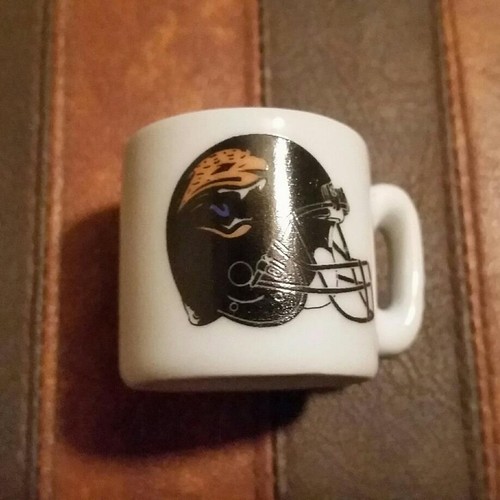 VINTAGE NFL MINIATURE MINI COFFEE CUP MUG JACKSONVILLE JAGUARS 1 1/
