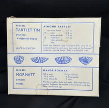 Mormatt Tartlet Tin Set  - 24 Pieces 4 Shapes Made in Sweden Nr. B 213