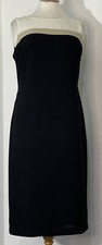 St Michael M&S Size 12 Dress Lined Black Work Smart Elegant Evening Vintage 490