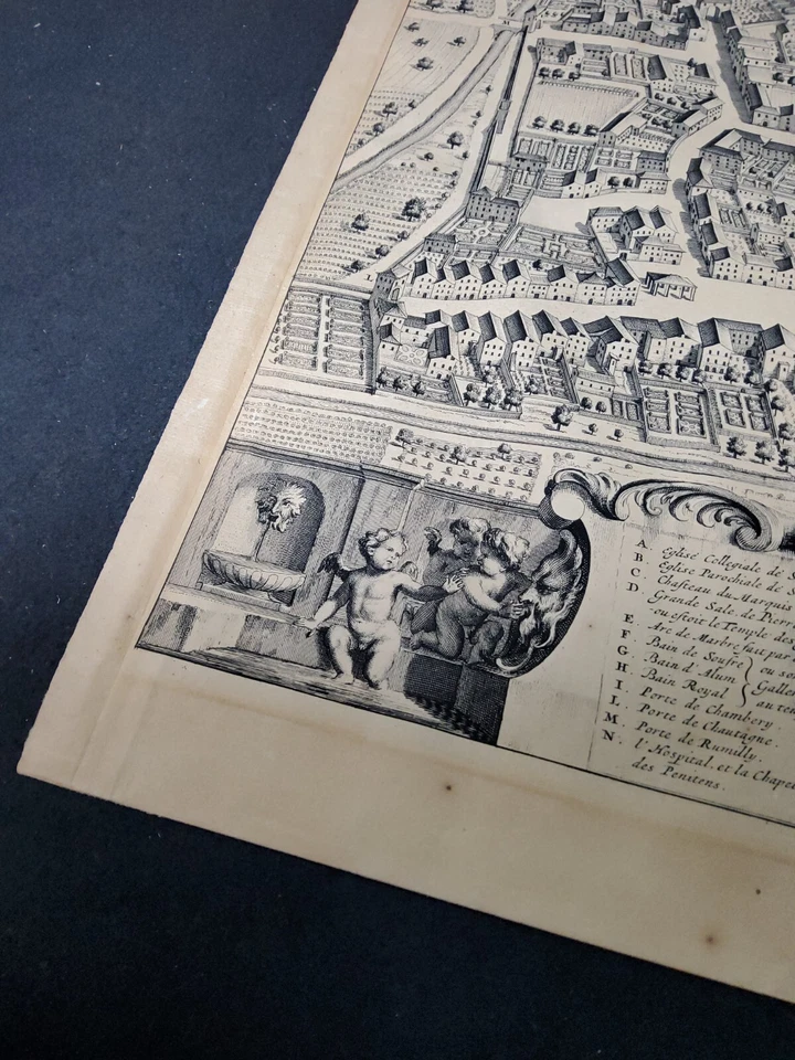 Mapa Ayx Francia Joan Blaeu Circa 1704 Siglo XVIII Placa de Cobre Grabado Antiguo Foto 3 de 4
