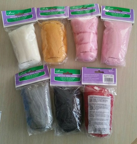 Clover Natural 100 % Wool Roving For Needle Felting 6 Colors / 7 Packs 0.7 Oz ea - Picture 2 of 9