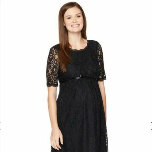 motherhood maternity black lace dress Motherhood Black Lace maternity dress xl