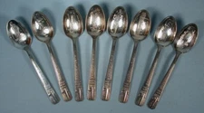 1939 New York World's Fair 8 Souvenir Spoons Wm. Rogers Silver Plate 8 Exhibits
