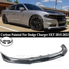 For Dodge Charger SXT 15-2023 V3 Style Carbon Painted Front Bumper Lip Splitter