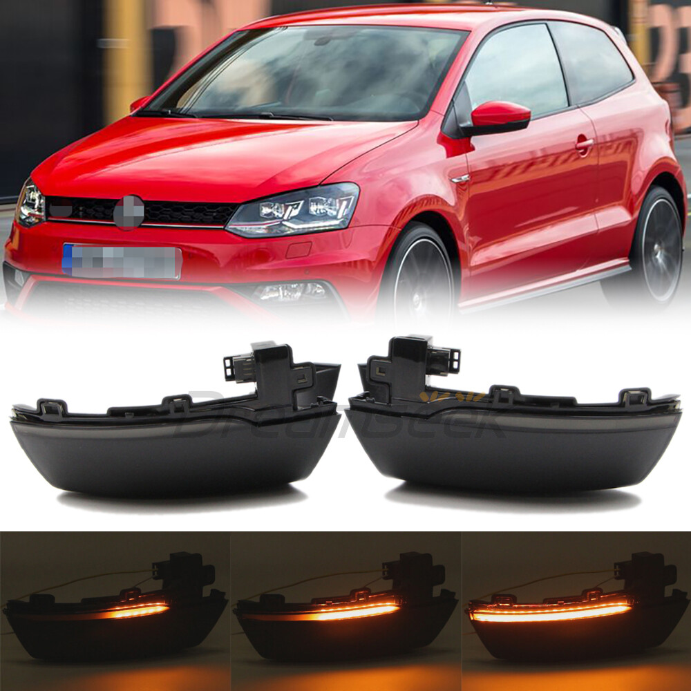 LED Side Mirror Light For VW Polo MK5 6R 6C 2009-17 W/ Dynamic