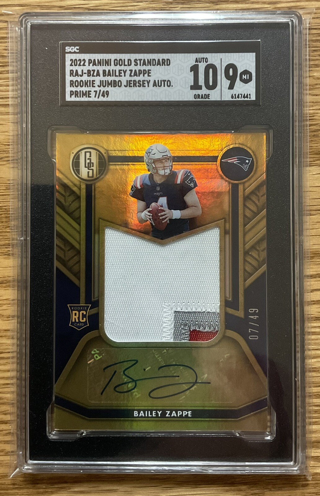 Bailey Zappe Panini Gold Standard Newly Minted Memorabilia #NMMBZA Prime