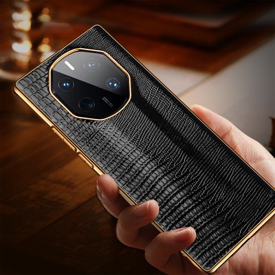 For Huawei Mate 50 RS Porsche Luxury Cowhide Leather Snake Pattern Case Cover