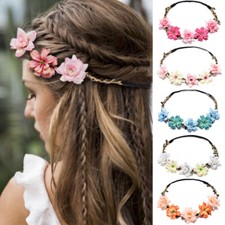 Flower Headband Head Garland Hair Band Crown Wreath Festival Boho Hippy Beach