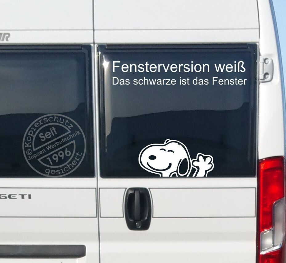 Aufkleber S102 Snoopy 40x21cm ML O MR Wunschfarbe Auto Wohnmobil Wohnwagen Bus
