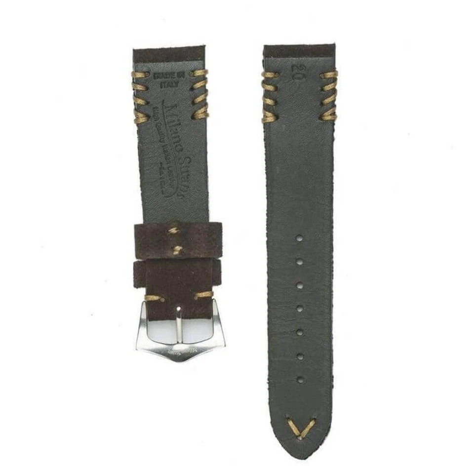 Dark Brown Suede Vintage Tribal Stitches - Image 4 of 4