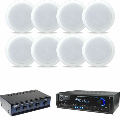Pyle 5 25 150w In Ceiling Speakers Selector Bluetooth Home