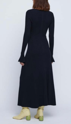 Anna Quan Larissa Black Ribbed Maxi Dress Size 8 Workwear Everyday  Contemporary | eBay