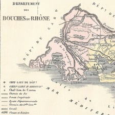 Les Bouches du Rh�ne - Department of France Geography - Old Map (Late 19th Century)