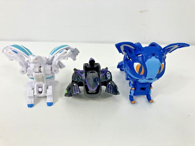 Lot 3 Bakugan Geogan Rising Darkus Sharktar Haos Nillious Aquos Ferascal