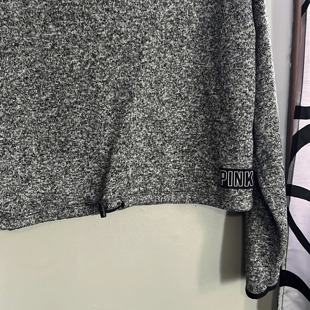 UNDERCOVER Felpa con cappuccio morbida Victoria's Secret ROSA tagliata grigio pullover taglia media