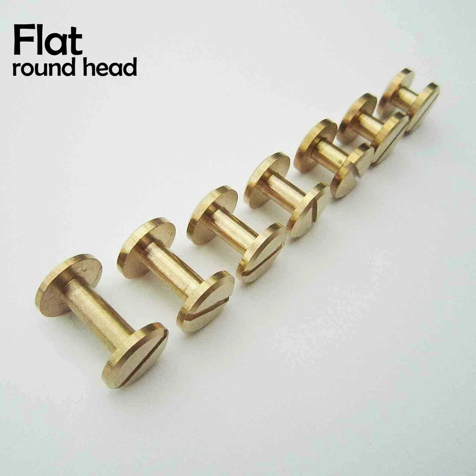 10/20/50Pcs Stud Bind Rivet Brass For Leather Belt Wallet Chicago Screw Nail - Image 3 of 4