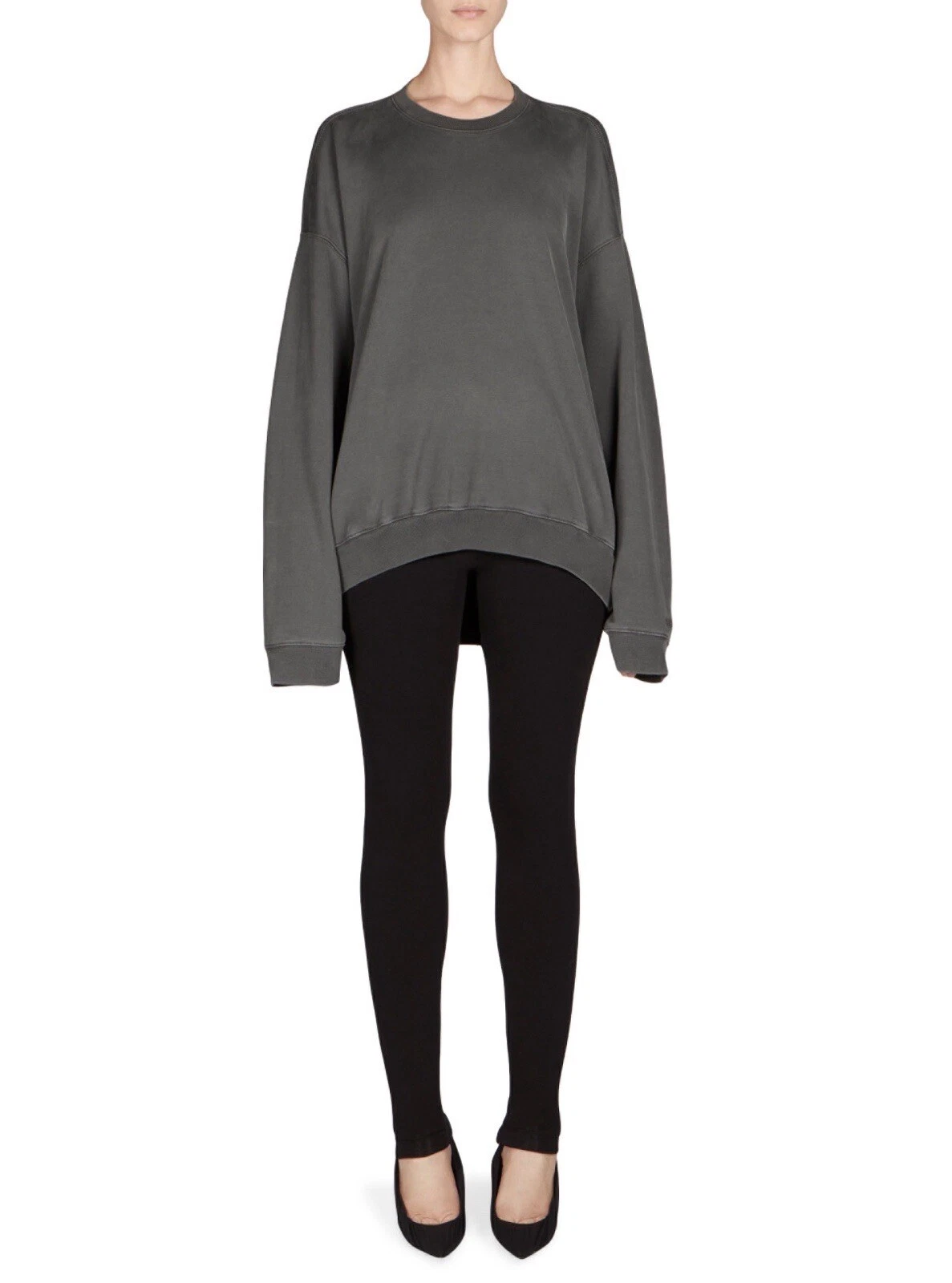 Felpa con cappuccio BALENCIAGA grigia schiena aperta pullover streetwear nuova con etichette