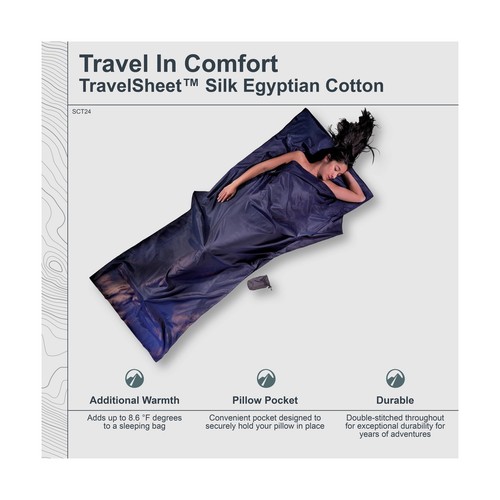 COCOON - Premium - TravelSheet Silk/Egyptian Cotton One Size Tuareg - Picture 2 of 3