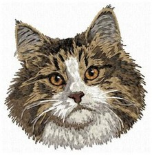 Norwegian Forest Cat Embroidered Patch comes in 2" 3" and 4" size iron on or sew