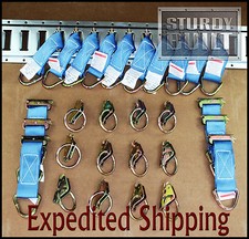 28pcs 16x E Track Tie Offs 12x E Track Ring Truck F Cargo Van Trailer Tie Down