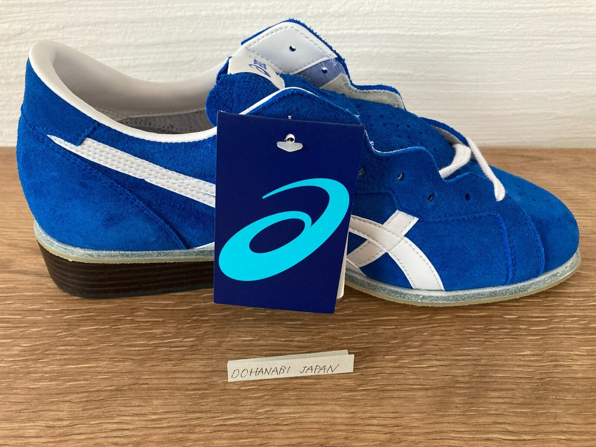 ASICS Weight Lifting Shoes TOW727 Red / Blue Leather US Size 2E