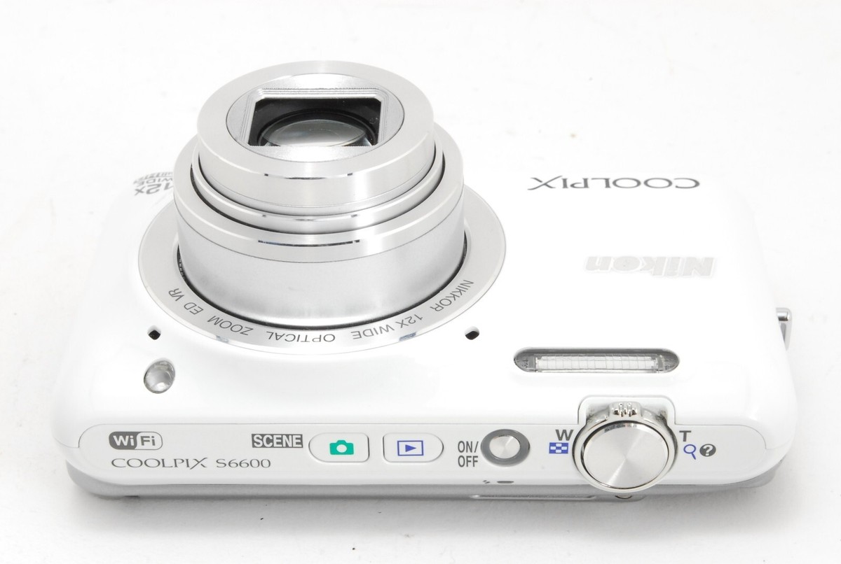 Top Mint w/ Box】 Nikon COOLPIX S6600 White 16.0MP 12x Zoom