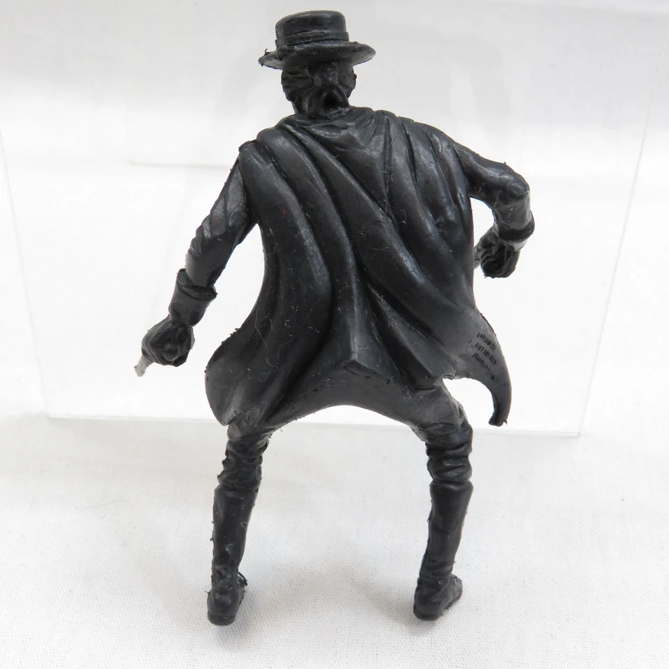 Figura de juguete de plástico negro Zorro Walt Disney Lido grande vintage años 50 montada 4,5" Foto 4 de 4