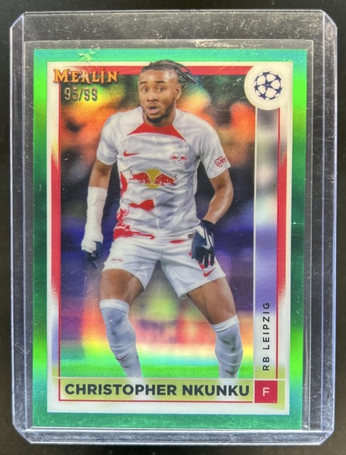 2022-23 Topps Merlin Chrome UEFA Christopher Nkunku Green Refractor #/99 Leipzig