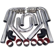 2 Inch Polished Aluminum Intercooler Pipe Kit Silicone Hose Clamp Universal 2 Inch Polished Aluminum Intercooler Pipe Kit Silicone Hose Clamp Universal